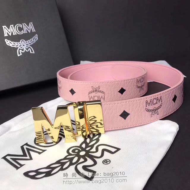 MCM皮帶 專櫃同步 原單 韓國雙面進口頭層皮 mcm腰帶  mdmc1356